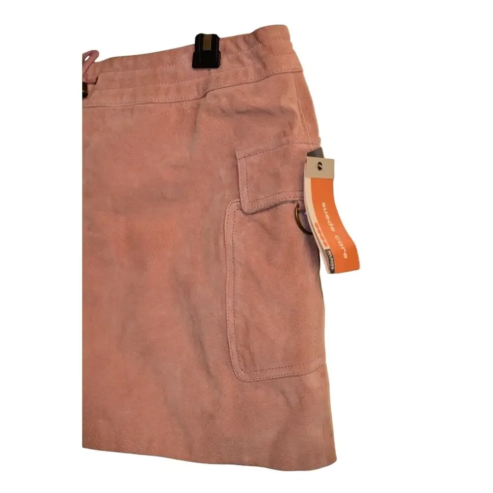 WILSONS LEATHER MAXIMA 12 Mini Skirt Mauve Pink Suede LINED NWT Rare